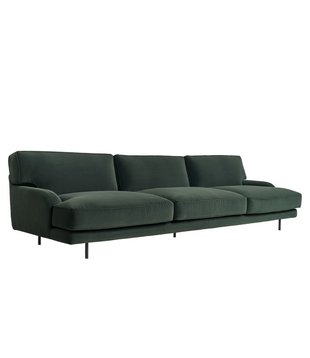 Flaneur 3-zits Bank Asator green, mat zwart poten