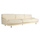 Flaneur 3-seater Sofa Gubi Boucle 01 cream, black matt base