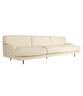 Flaneur 3-seater Sofa Gubi Boucle 01 cream, black matt base