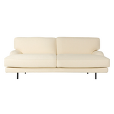 Flaneur 2-seater Sofa Gubi Boucle 01 cream, black matt base