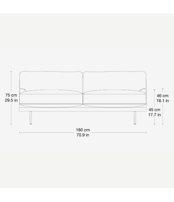 Gubi  Flaneur 2-seater Sofa Asator 0984 green, black matt base