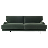 Flaneur 2-seater Sofa Asator 0984 green, black matt base