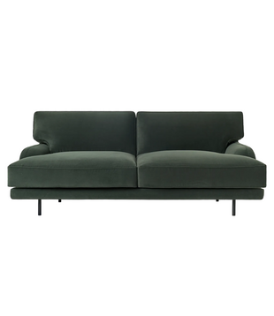 Flaneur 2-seater Sofa Asator 0984 green, black matt base