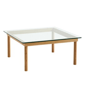 Kofi Salontafel walnoot, glas blad 80 x 80 - Sale