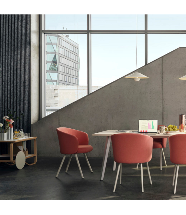 Vitra  Mikado Dining Armchair oak, fabric Nubia Ivory