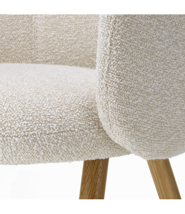 Vitra  Mikado Dining Armchair oak, fabric Nubia Ivory