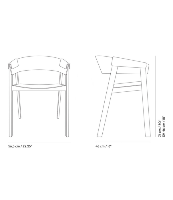 Muuto Cover Eetkamerstoel met armleuning eiken