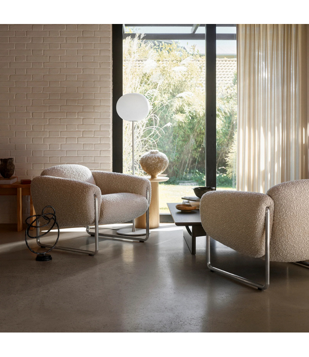 Wendelbo Odette Lounge Stoel Kumo 380 bruin, stalen voet