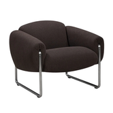 Odette Lounge Stoel Kumo 380 bruin, stalen voet