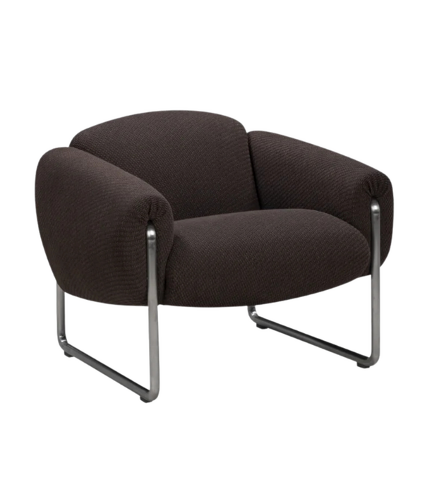 Wendelbo Odette Lounge Stoel Kumo 380 bruin, stalen voet