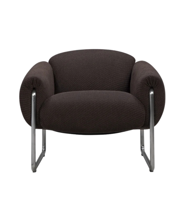 Wendelbo Odette Lounge Stoel Kumo 380 bruin, stalen voet