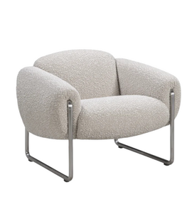 Odette Lounge Stoel Silenzio 3 off white, stalen voet