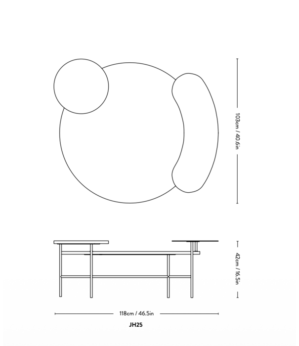 &Tradition Palette JH25 Coffee Table black