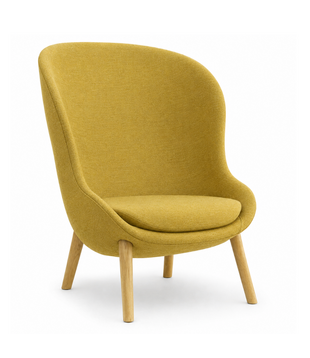 Hyg Lounge Chair high back yellow, oak legs - Sale