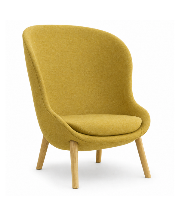 Normann Copenhagen  Hyg Lounge Stoel hoge rug, eiken poten - Sale