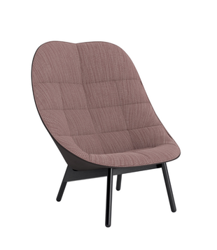 Uchiwa Quilted Lounge Stoel voorkant Raas 642 rood, donkerbruin Sense leer