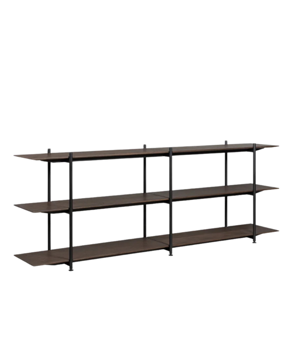 Wendelbo Formal System Stellingkast bruin eiken, zwart frame