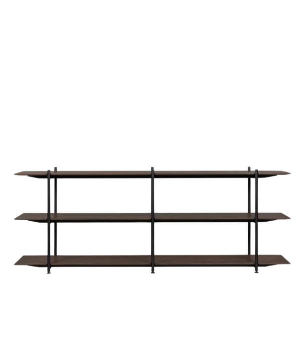 Wendelbo Formal System Stellingkast bruin eiken, zwart frame