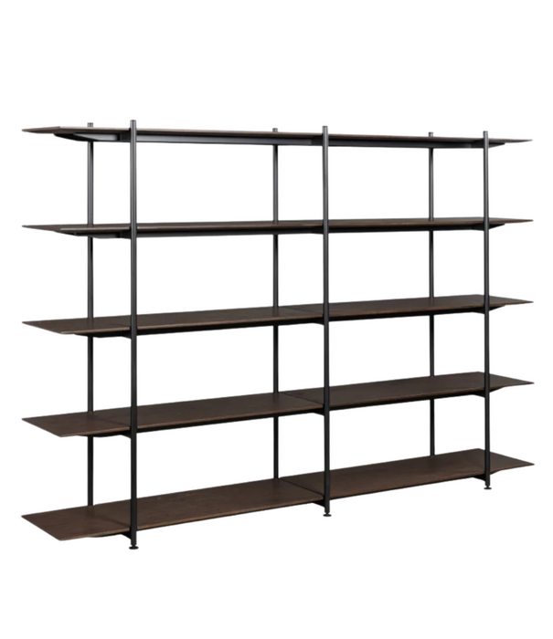 Wendelbo Formal System Stellingkast bruin eiken, zwart frame