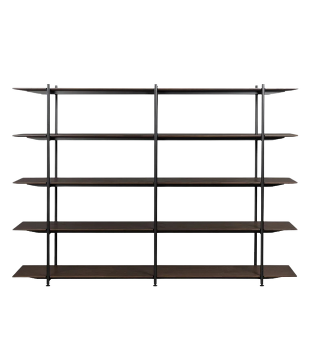 Wendelbo Formal System Stellingkast bruin eiken, zwart frame