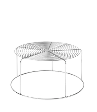 Wire Salontafel chrome, glazen blad