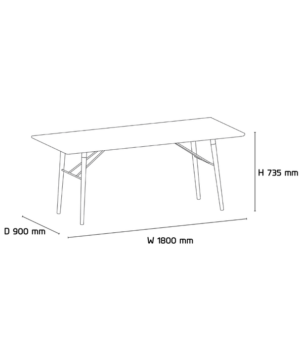 Ekta Living Scala Dining Table oak