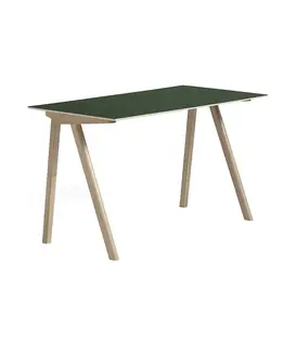 CPH 90 Bureau groen linoleum, gelakt eiken 130cm