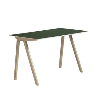CPH 90 Bureau groen linoleum, gelakt eiken 130cm