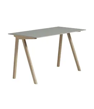 CPH 90 Bureau grijs linoleum, gelakt eiken 130cm