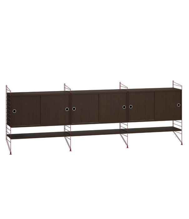 String  Furniture Woonkamer F comb. donkerrood, donker eiken