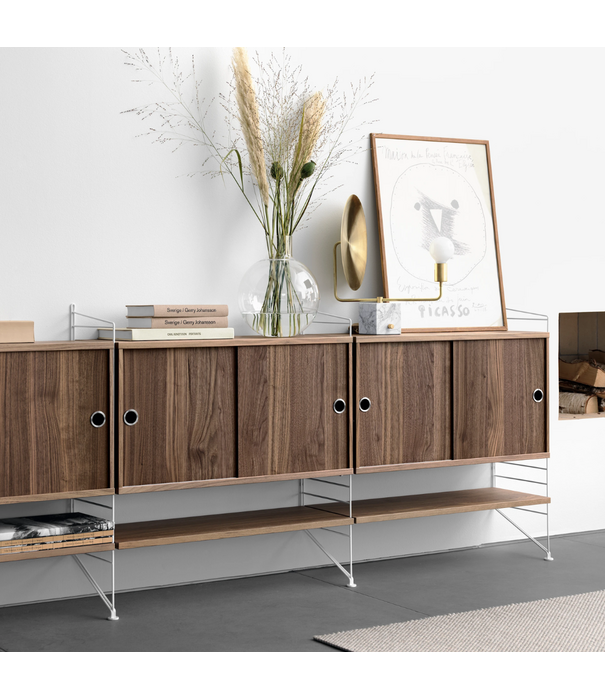 String  Furniture Woonkamer E comb. donkerrood, donker eiken