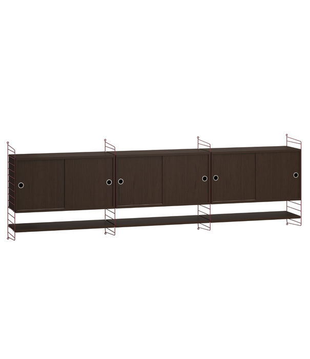 String  Furniture Woonkamer E comb. donkerrood, donker eiken
