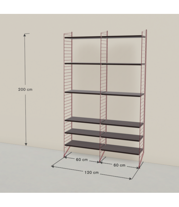 String  Furniture Woonkamer A comb. donkerrood, donker eiken