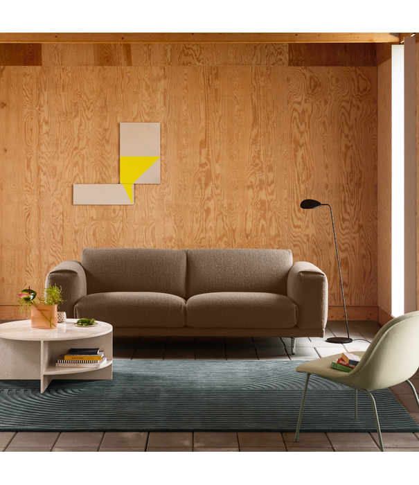 Muuto Fiber Soft Lounge Stoel gestoffeerd, tube poten