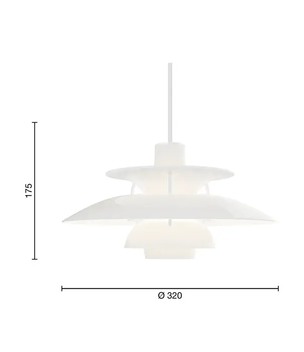 Louis Poulsen  PH 5 Hanglamp 320 opaal wit
