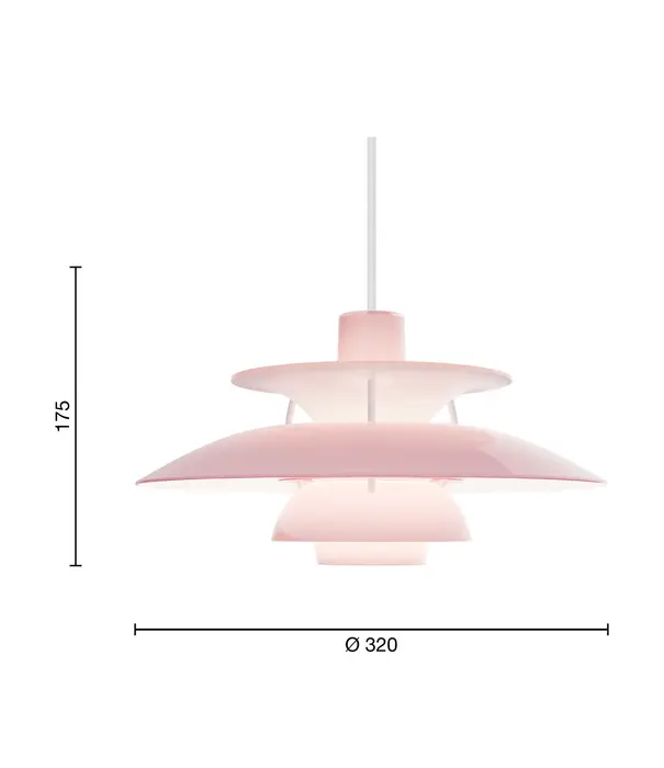 Louis Poulsen  PH 5 Pendant 320 opal pale rose