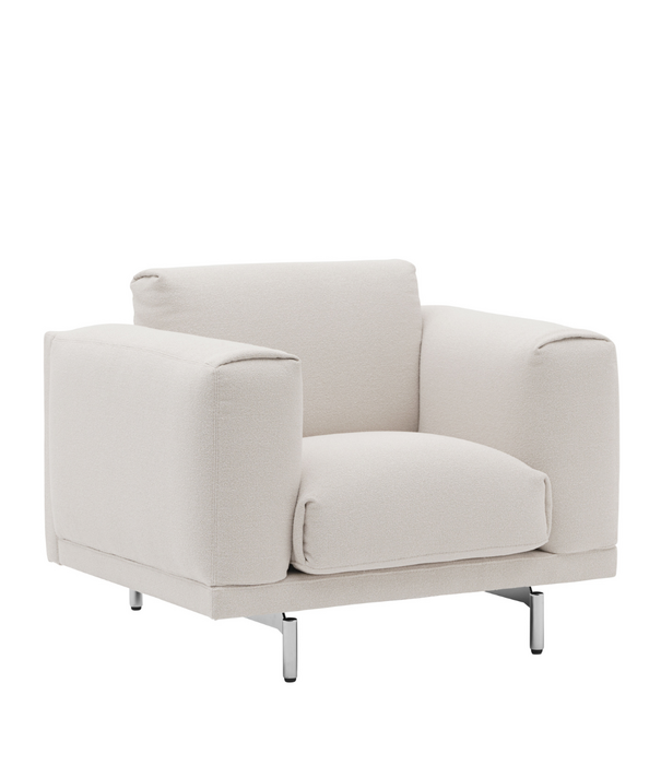 Muuto  Rest Lounge Stoel Acca 121, chrome onderstel
