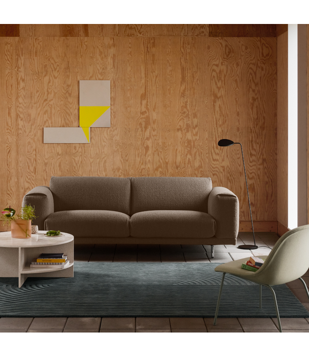 Muuto Rest 3-seater Hearth 6 taupe, black base
