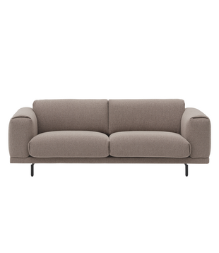 Rest 3-zits, Hearth 6 taupe, zwart voet