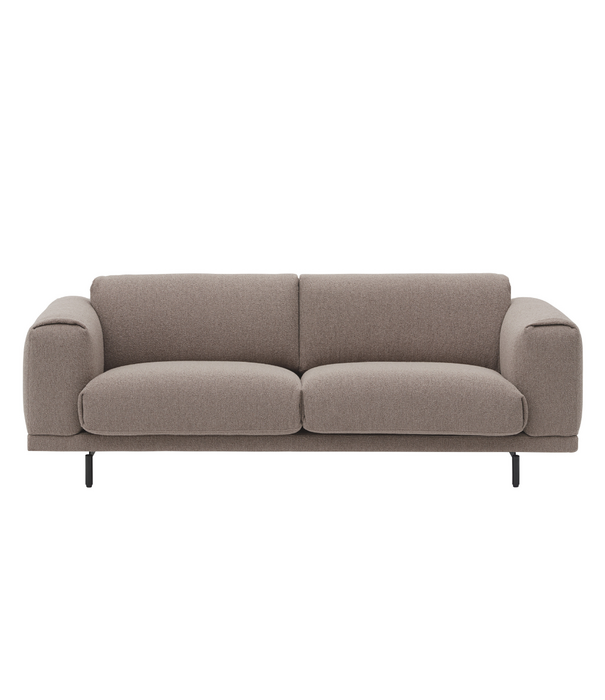 Muuto Rest 3-zits, Hearth 6 taupe, zwart voet