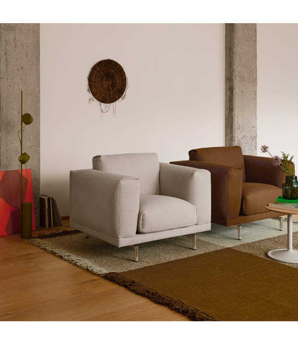Muuto Rest 3-seater Hearth 6 taupe, black base