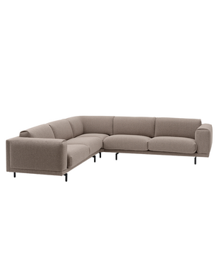 Rest Hoekbank Hearth 6 taupe, zwart voet