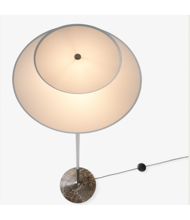&Tradition Gio LN28 Floor Lamp brown emperador marble, dark chrome