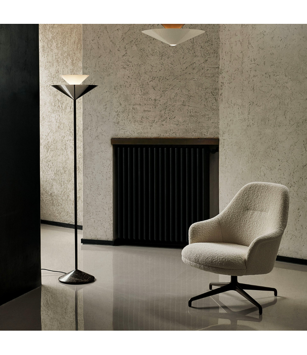 &Tradition Gio LN28 Floor Lamp brown emperador marble, dark chrome
