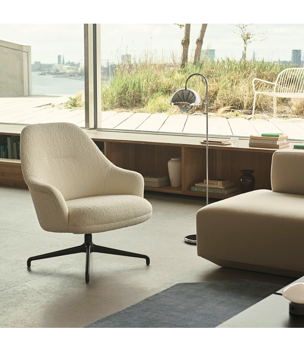 &Tradition Rely HW140 Lounge Stoel Re wool 218,  zwart poten