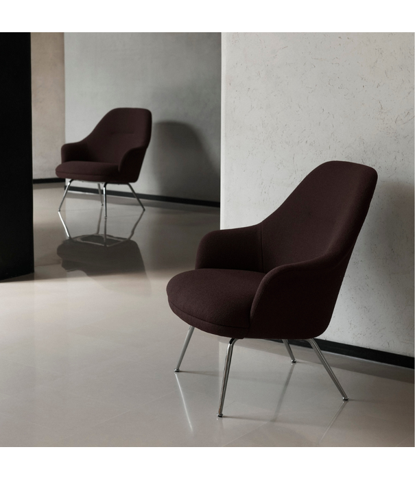 &Tradition Rely HW140 Lounge Stoel Re wool 218,  zwart poten