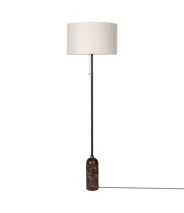 Gubi  Gravity VloerLamp marmer, canvas kap, dimbaar