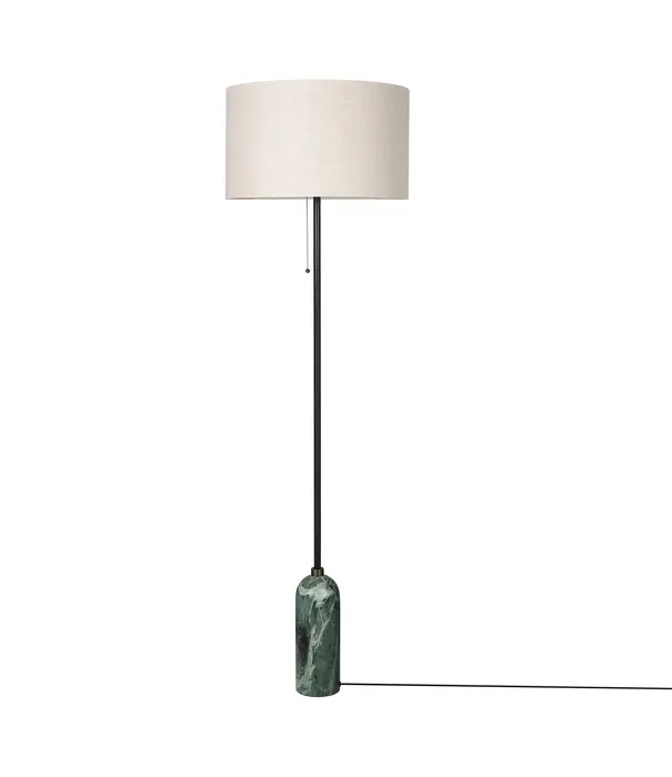 Gubi  Gravity VloerLamp marmer, canvas kap, dimbaar