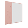 Memo Mirror with notice board, magnets and 2 hooks