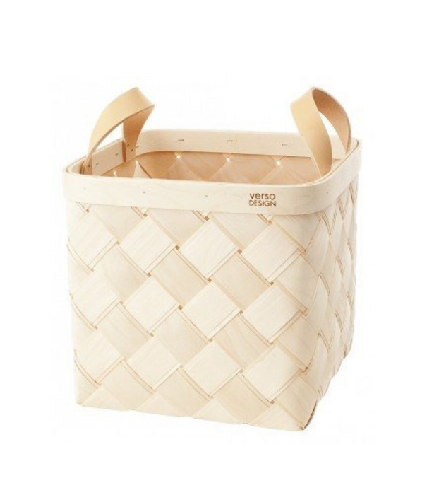 Verso Design  Lastu Baskets birch, leather handles